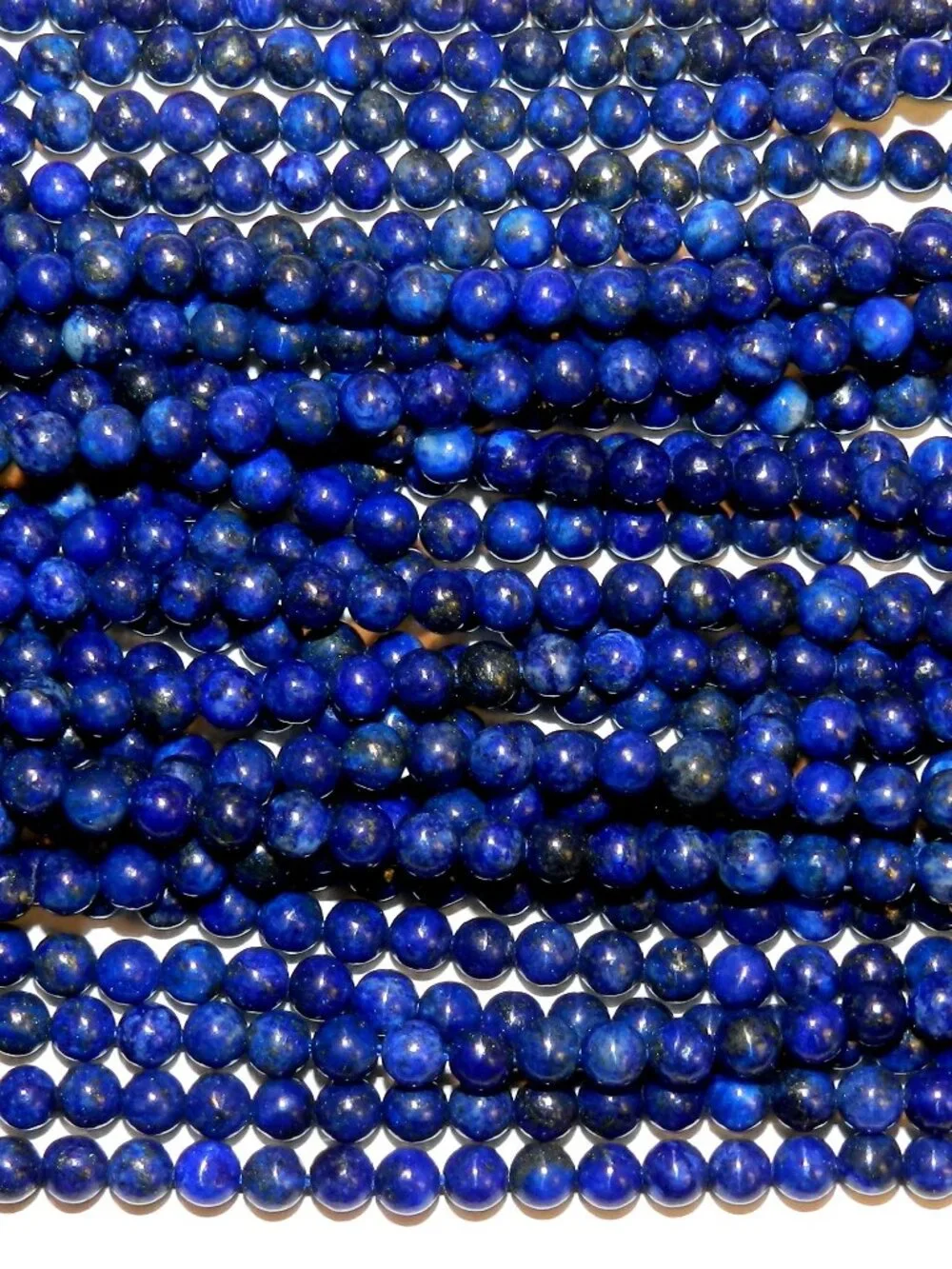 Dark Blue Lapis Lazuli 4mm Round Gemstone Beads 15